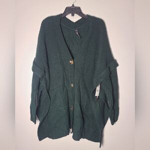 Design Lab Lord&Taylor - Green Pine Cardigan Sweater Womens 1x